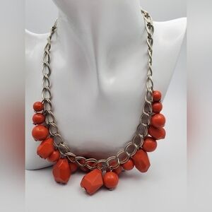 Orange‎ geometric dangle southwestern necklace N2412